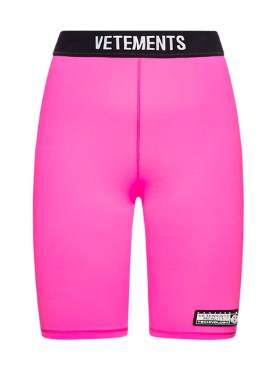 Shop Vetements Short In Hot Pink Black