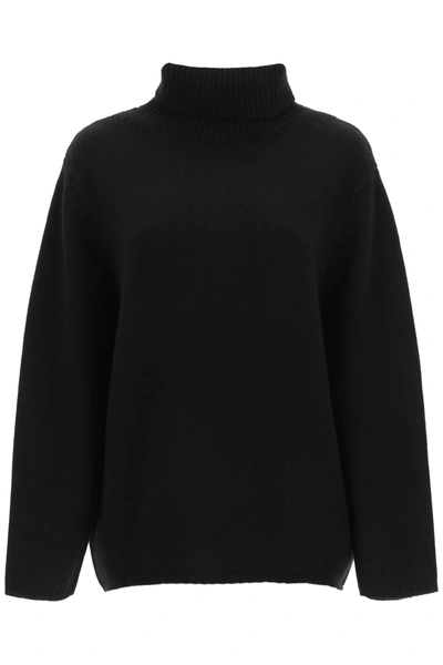Shop Totême Cambridge Wool And Cashmere Sweater In Black (black)