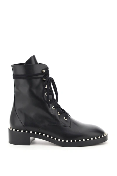 Shop Stuart Weitzman Sondra Boots With Pearls In Black (black)