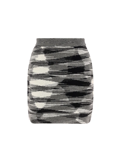 Shop Missoni Mini Skirt In Black/white