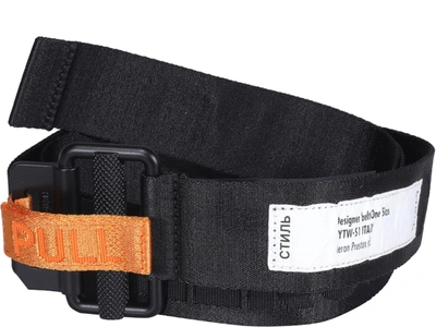 Shop Heron Preston Tape Belt In Black