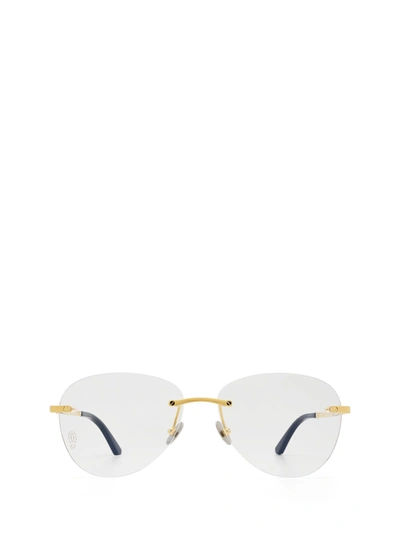 Shop Cartier Ct0254o Gold Glasses