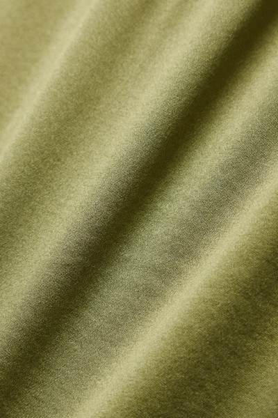 Shop Tom Ford Velvet-trimmed Stretch-silk Satin Shorts In Green