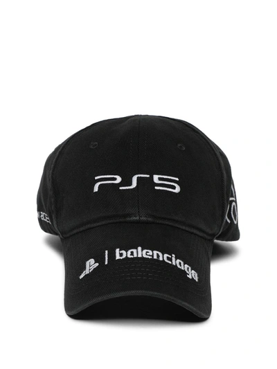 Shop Balenciaga X Playstation Ps5 Baseball Cap In Black