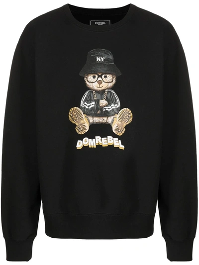 Shop Domrebel Teddy Bear Logo-print Sweatshirt In Schwarz