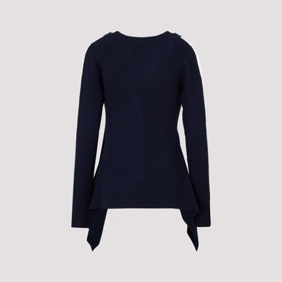 Shop Sacai Wool Knit Pullover Sweater In Blue