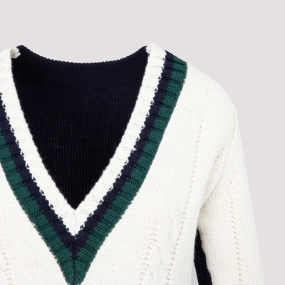 Shop Sacai Wool Knit Pullover Sweater In Blue