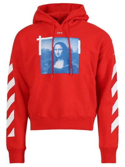 Shop Off-white Blue Mona Lisa Hoodie Fiery Red