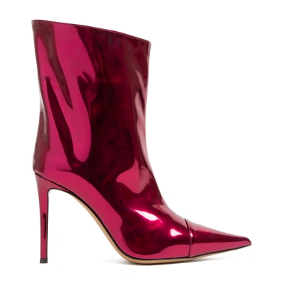 Shop Alexandre Vauthier Leather Boots Shoes In Pink &amp; Purple