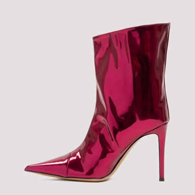 Shop Alexandre Vauthier Leather Boots Shoes In Pink &amp; Purple