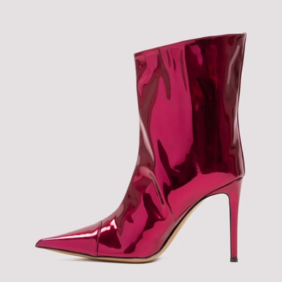 Alexandre Vauthier Raquel 105 Patent Leather Ankle Boots In Pink &amp; Purple