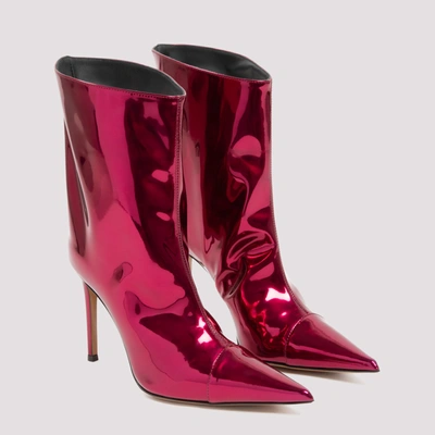 Shop Alexandre Vauthier Leather Boots Shoes In Pink &amp; Purple