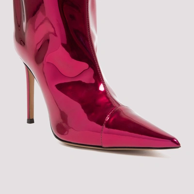 Shop Alexandre Vauthier Leather Boots Shoes In Pink &amp; Purple