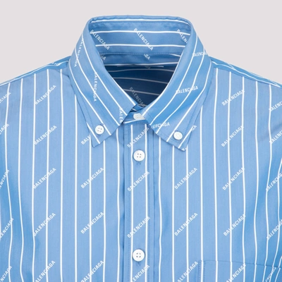 Shop Balenciaga Cotton Shirt In Blue