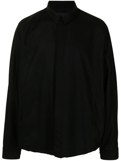 Shop Juunj Felted Long-sleeve Shirt In Black