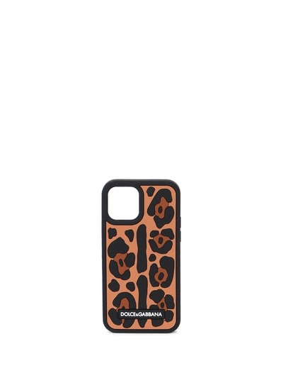 Shop Dolce & Gabbana Leopard Print Iphone 12 Pro Case In Brown