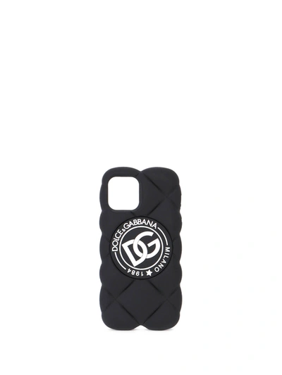 Shop Dolce & Gabbana Logo Patch Iphone 12 Case In Black