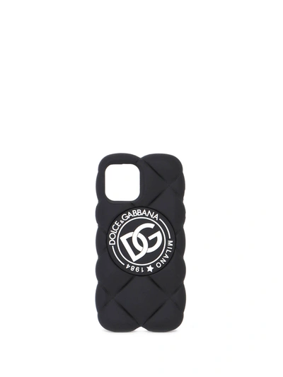 Shop Dolce & Gabbana Logo Print Iphone 12 Pro Max Case In Black