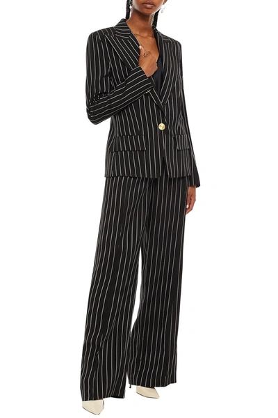 Shop Alexandre Vauthier Striped Twill Blazer In Black
