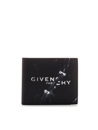 Shop Givenchy Logo Bi-fold Wallet In Black