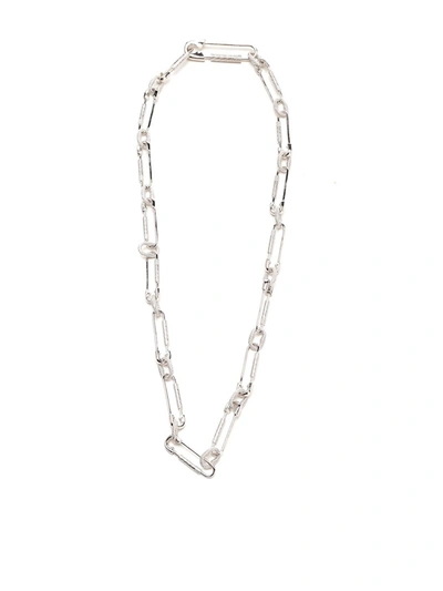 Shop Givenchy Clip G Necklace In Silver Color