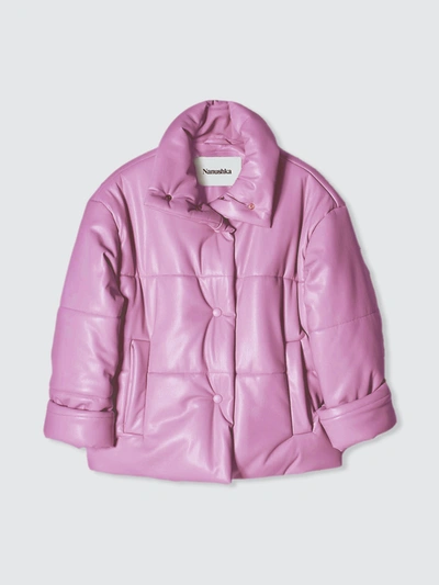 Shop Nanushka Hide Puffer Jacket In Super Pink