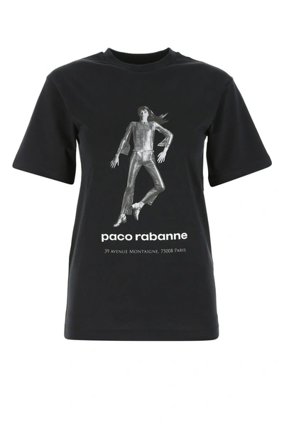 Shop Paco Rabanne Black Cotton T-shirt  Black  Donna Xs