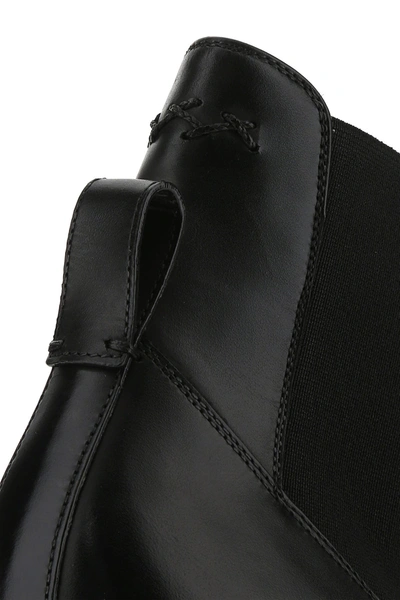 Shop Ermenegildo Zegna Black Leather Vienna Ankle Boots  Black  Uomo 10