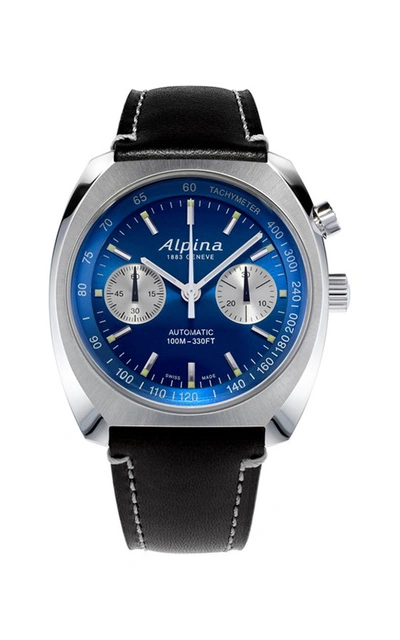 Shop Alpina Startimer Pilot Heritage Chronograph Automatic Blue Dial Men's Watch Al-727lnn4h6 In Black / Blue / Silver