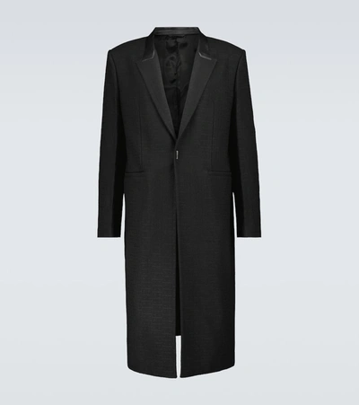 Shop Givenchy Cotton-blend Jacquard Coat In Black