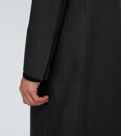 Shop Givenchy Cotton-blend Jacquard Coat In Black