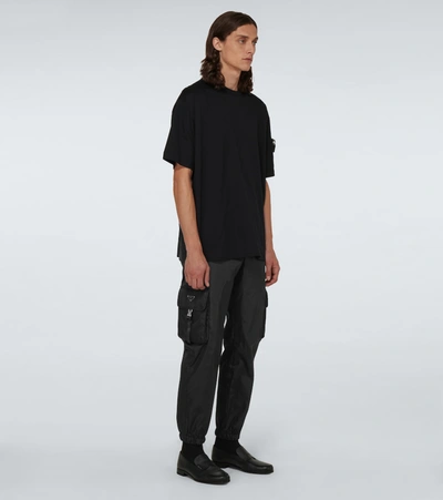Prada Re-nylon Cargo Trousers In Black