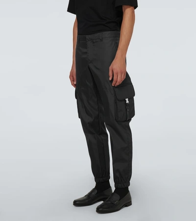 Prada Re-nylon Cargo Trousers In Black