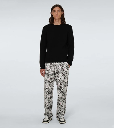 Shop Amiri Paisley Printed Pajama Pants In Black