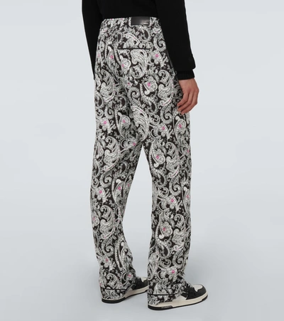 Shop Amiri Paisley Printed Pajama Pants In Black