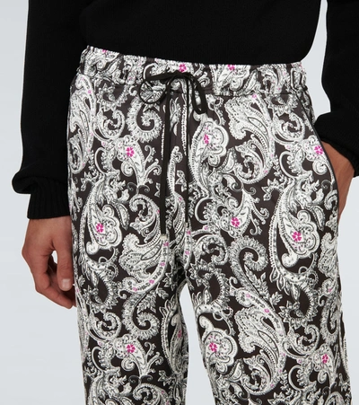 Shop Amiri Paisley Printed Pajama Pants In Black