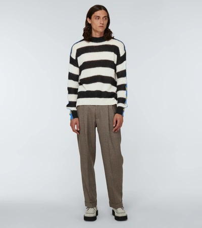 Shop Marni Striped Wool And Mohair Sweater In Multicoloured