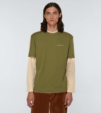 Shop Jacquemus Le T-shirt Yelò Long-sleeved T-shirt In Green