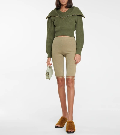 Shop Jacquemus Le Short Sierra Linen-blend Shorts In Green