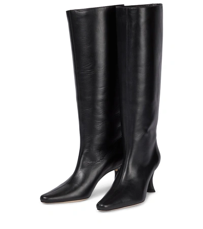 Shop By Far Stevie 42 Leather Knee-high Boots In Black