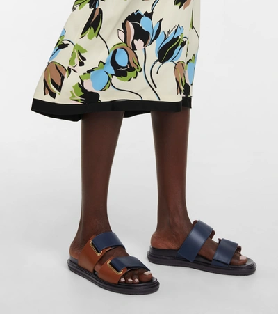 Shop Marni Floral-printed Midi Dress In Multicoloured