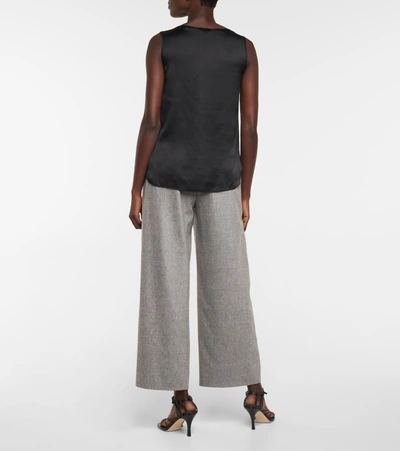 Max Mara Leisure Pan Stretch-silk Tank Top In Black