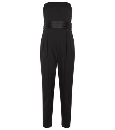 Shop Max Mara Elegante Calle Stretch-wool Jumpsuit In Black