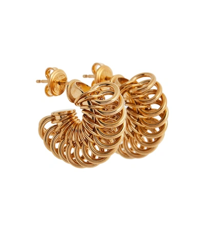 Shop Bottega Veneta Hoop 18kt Gold-plated Earrings