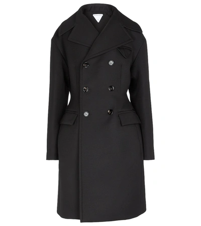 Shop Bottega Veneta Double-breasted Coat In Black