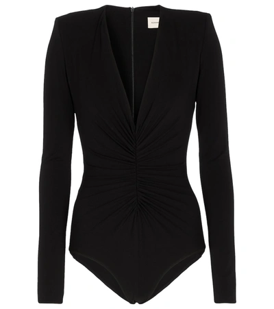 Shop Alexandre Vauthier Stretch-jersey Bodysuit In Black