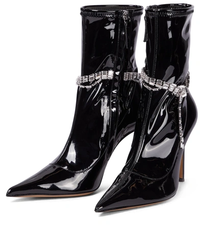 Shop Alexandre Vauthier Raquel 105 Embellished Pvc Ankle Boots In Black