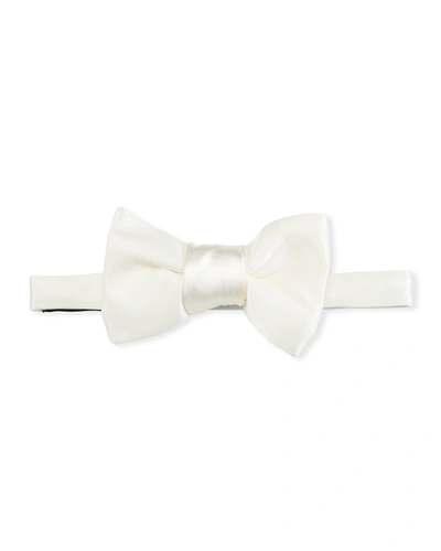 Shop Tom Ford Solid Satin Bow Tie In White
