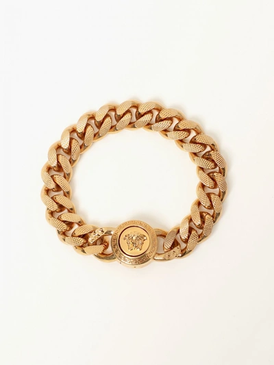 Shop Versace Chain Bracelet With Medusa In Gold