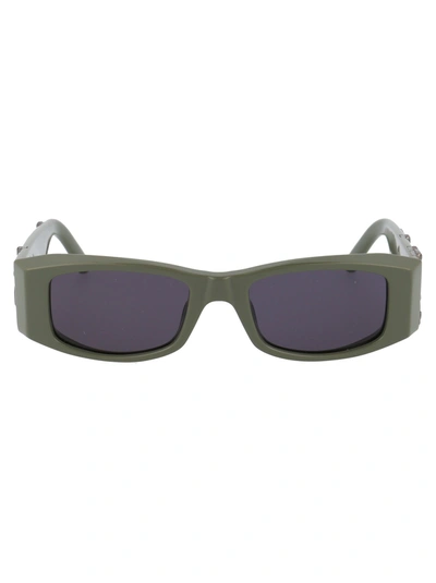 Shop Palm Angels Angel Logo Lettering Sunglasses In Green